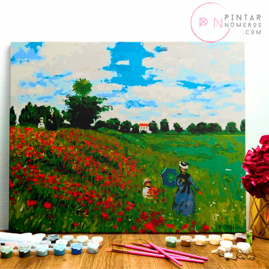 Claude Monet's Poppy Field - Pintar Números