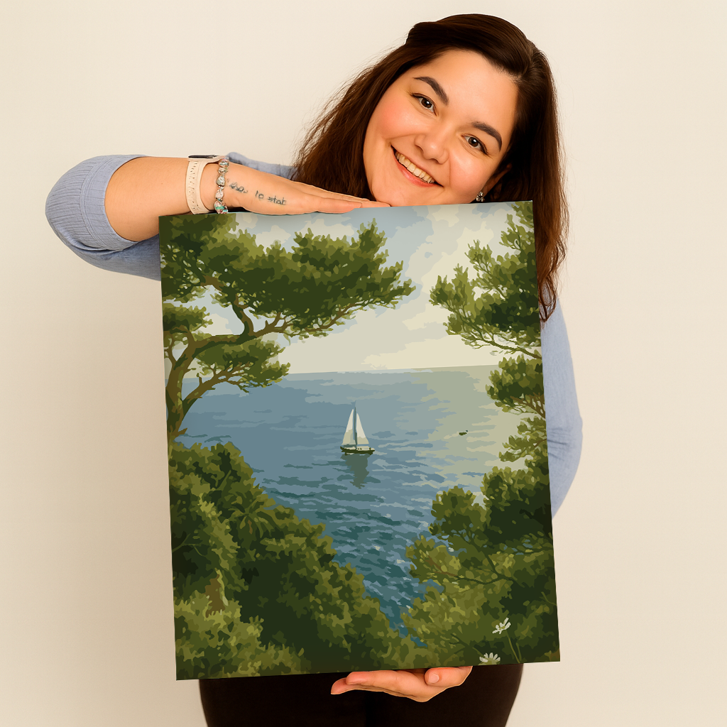 Sailboat at sea  - Pintar Números®