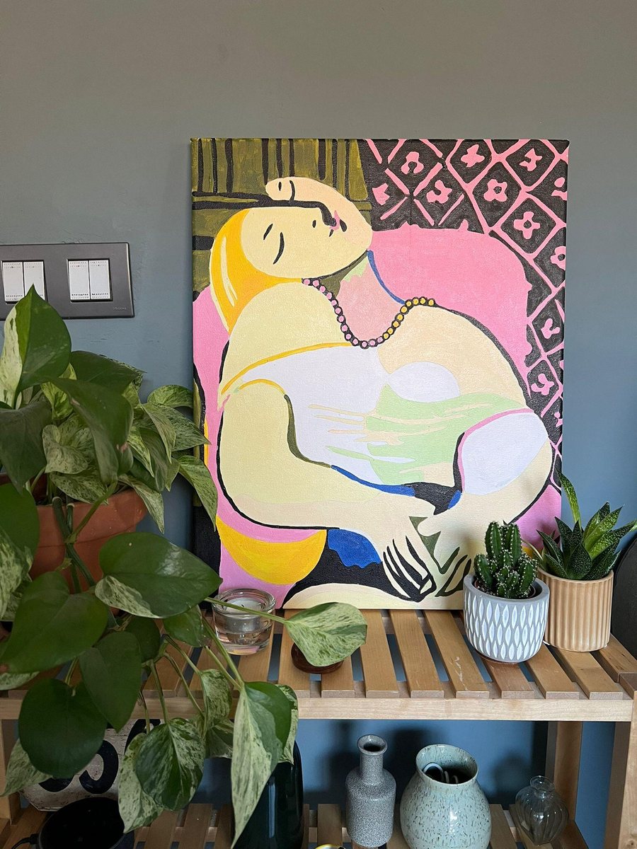 El sueño de Picasso pintado por una clienta, colgado en su salón