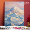 Atardecer montaña nevada - Pintar Números®