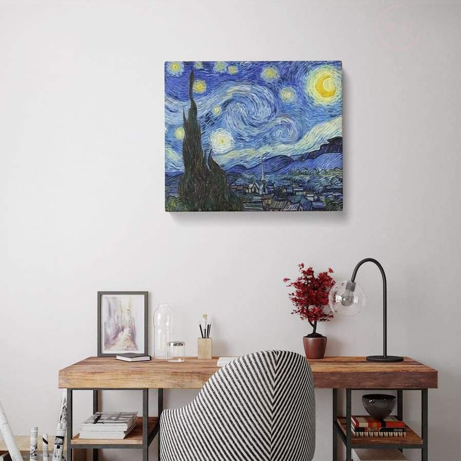 PINTAR NÚMEROS _ La Noche Estrellada de Van Gogh - Pintar por numeros