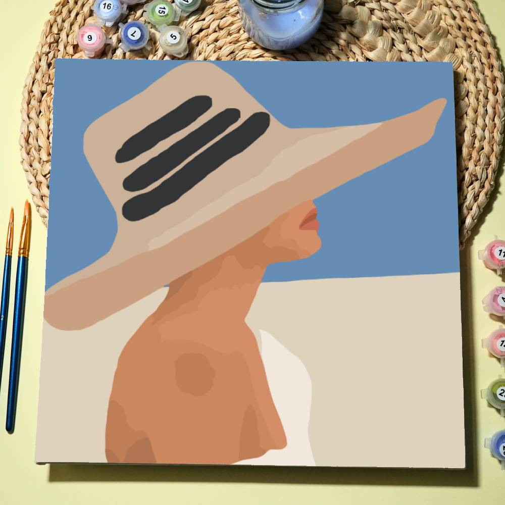 Mujer con sombrero -  Pintar Números®