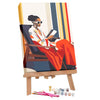 Mujer leyendo en colores  -  Pintar Números®