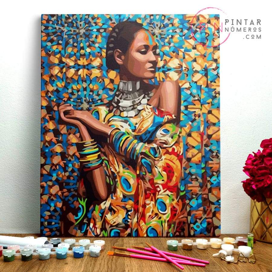 PINTAR NÚMEROS _ Belleza Africana - Pintar por numeros