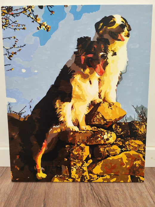 Cuadro personalizado de dos perros pintado por una clienta
