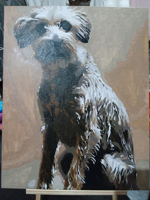 Cuadro personalizado de un perro pintado por una clienta