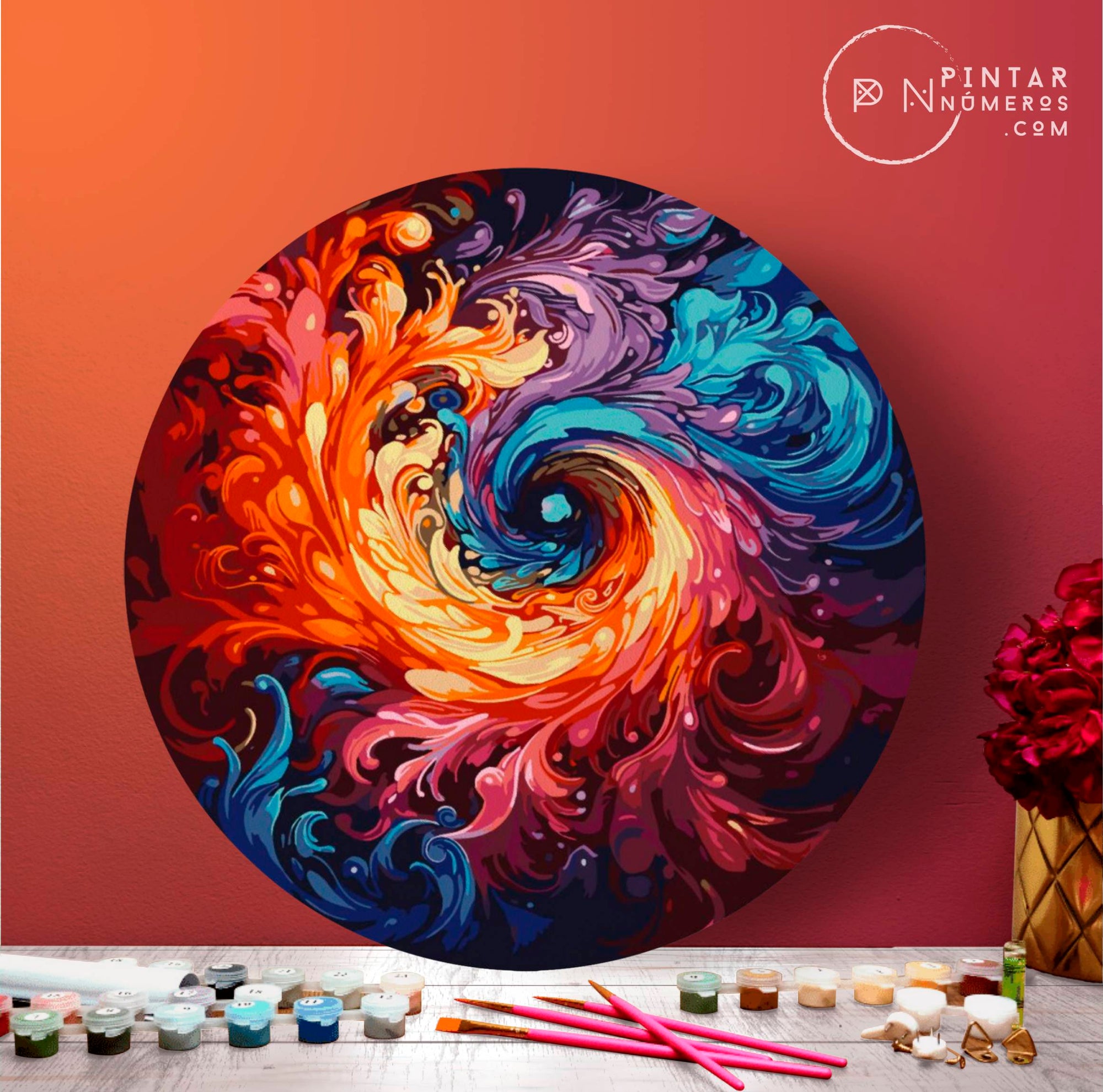 bunte Spirale  - Pintar Números®