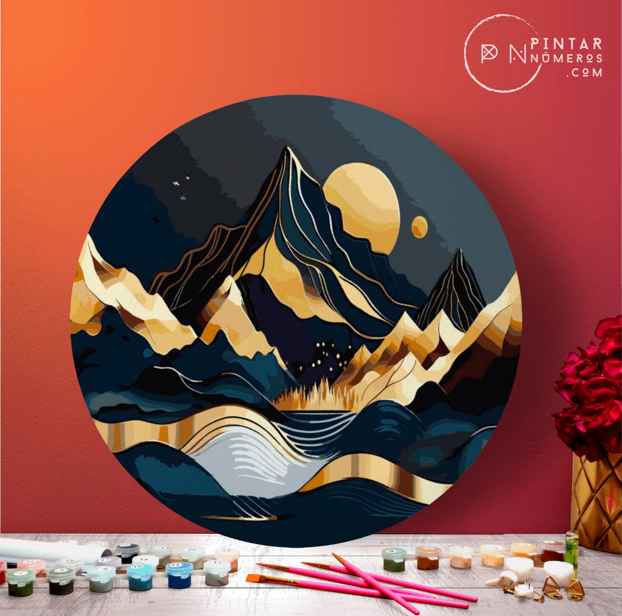 goldener Berg   - Pintar Números®