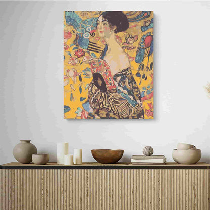 Woman with a Fan by Gustav Klimt - Pintar Números®